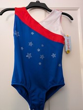 Cat  Jack Girls' Gymnastics Leotard Red White  Blue Sz: 14 NWT 20