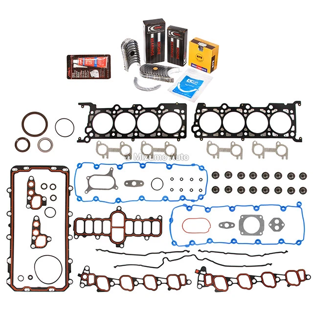 Juego completo de juntas cojinetes anillos aptos 00-04 Ford E150 E250 F150 Excursion 5.4 SOHC Foto 2 de 4