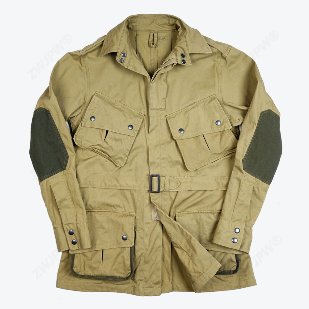 WWII US Army M42 Paratrooper Jump Jacket Coat Khaki Retro Cotton