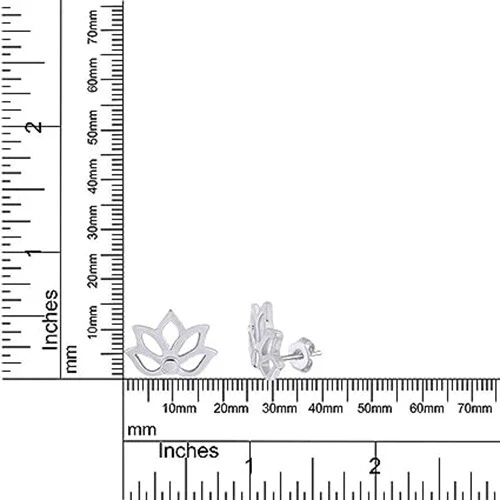 Brincos de flor de lótus com push back folheados a ouro 14k prata esterlina 925 - Imagem 4 de 4
