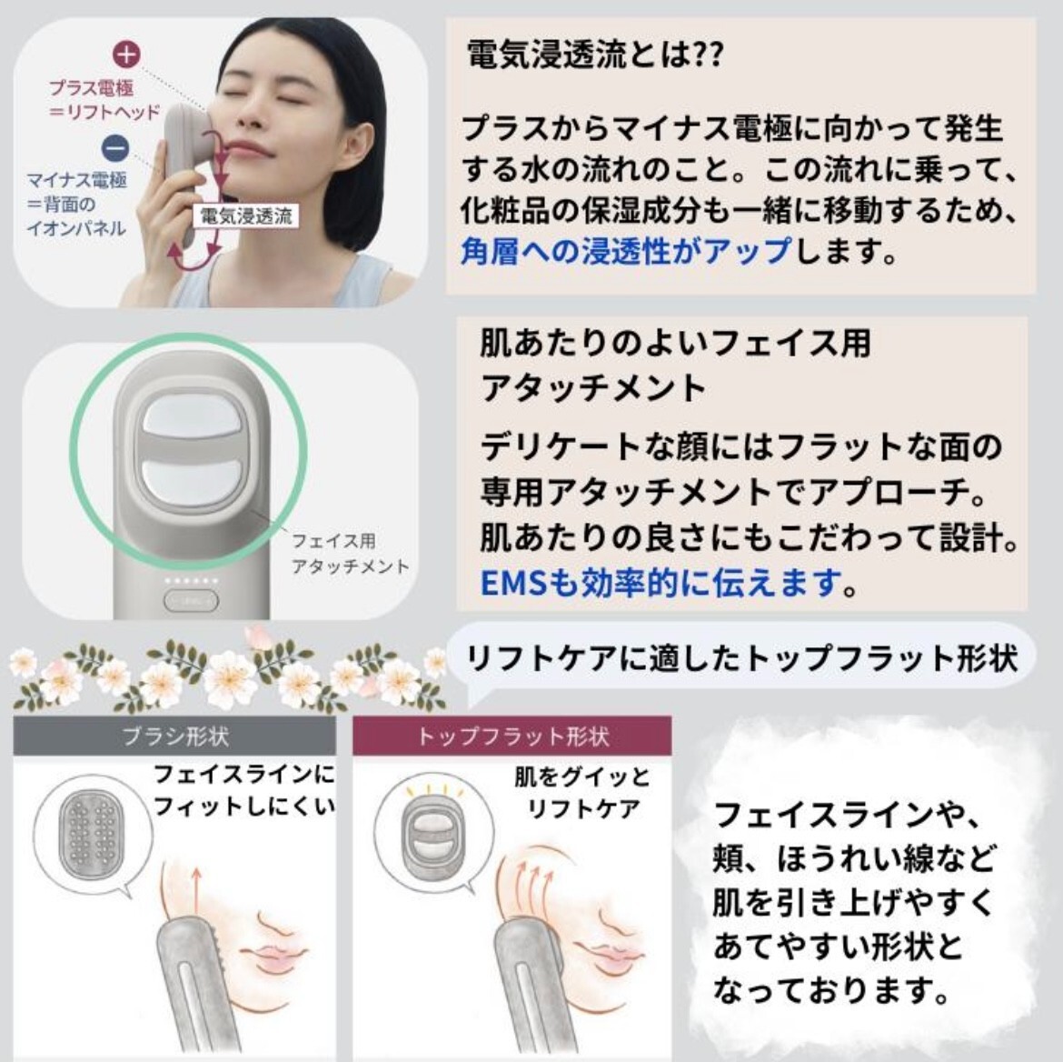 Panasonic EH-SP60-H Lift Care Facial Device Waterproof EMS ION