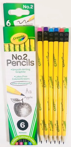 Crayola Bundle - CanvasPencil/Crayon Pouch + No.2 Pencils + Sharpener + Erasers - 第 3/4 張圖片