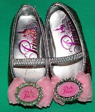 DISNEY PARK PRINCESS MULTICOLOR GLITTER COSTUME SHOES LITTLE GIRL SIZE 5/6 NEW