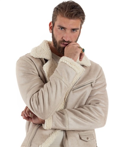 Giubbotto Montone Uomo Ecopelle Imbottito Pelliccia Casual Vari Colori GIOSAL - Imagen 68 de 73