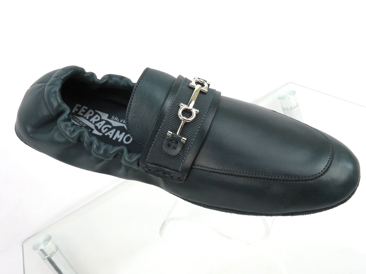 NIB FERRAGAMO ASTURE GREEN LEATHER GANCINI BIT MOCCASIN  display picture 2