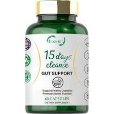 15 Day Cleanse - 60 Capsules - Gut Support Colon Cleansing & Detox Non-GMO  US