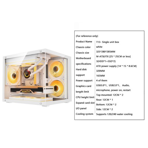 Mini Transparent Desktop Computer Case PC Tower For M-ATX/ITX Motherboard - Bild 5 von 13