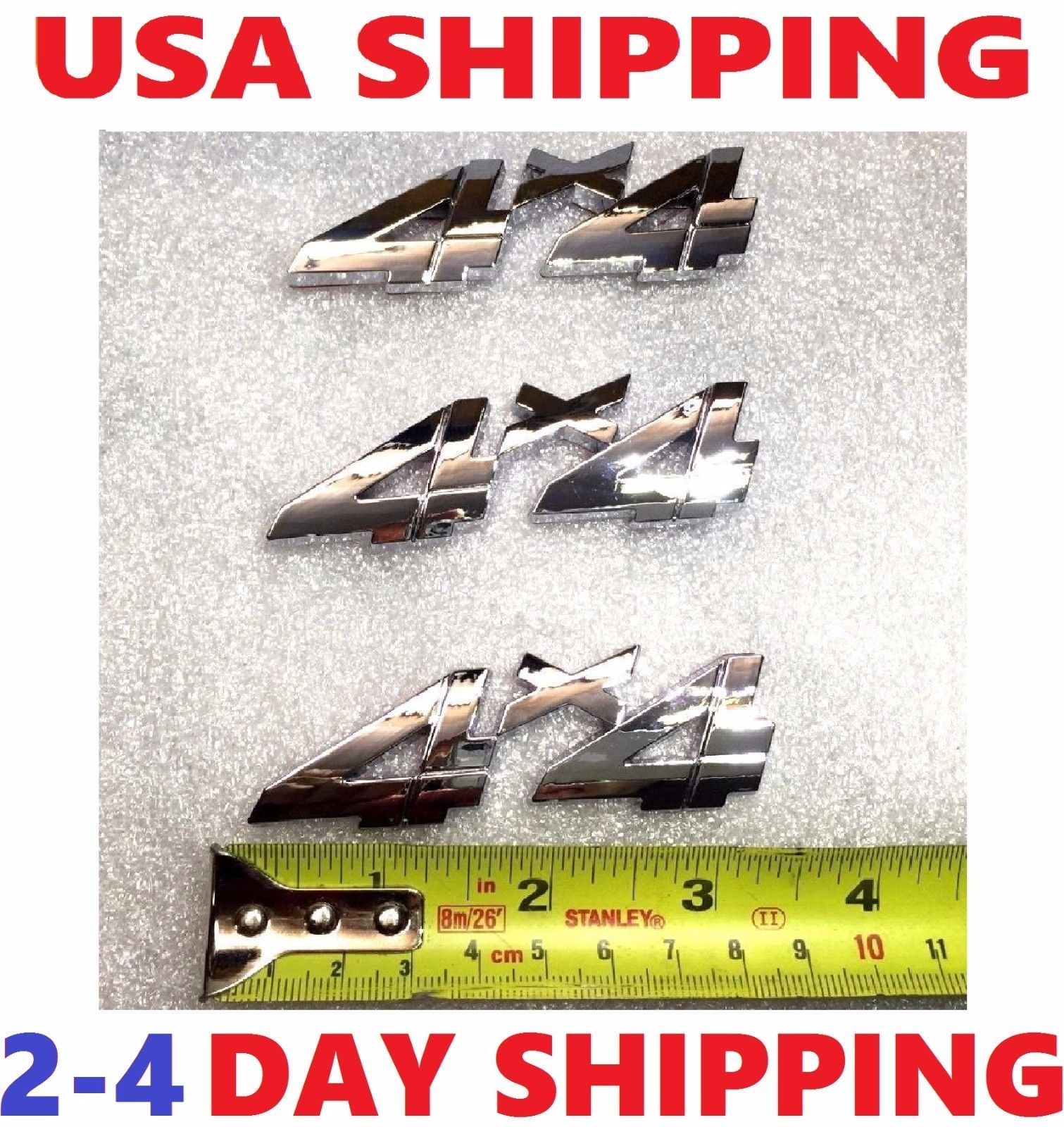 3X Chrome 4X4 EMBLEM Truck 4 X 4 logo decal Side ornament BADGE SUV FIT ALL CARS