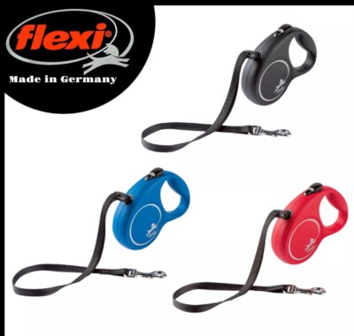 Flexi Fun Rollleine Rot,Blau,Schwarz Hundeleine Leine Größe M, 5 m Neu bis 20 Kg