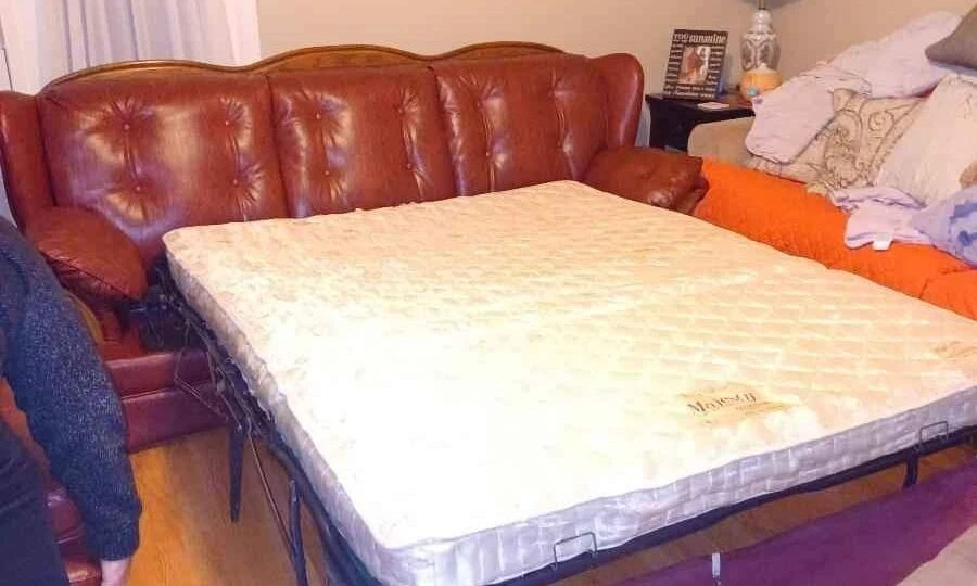 Sofá/dormitorio vintage de cuero piel de serpiente Foto 2 de 3