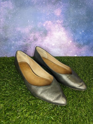 Corso Como Julia Metallic Bronze Leather Flats Loafers Women's Shoes Size 7.5