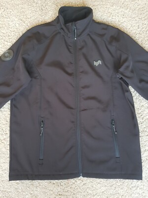 Lyft Mens S 1K Rides Softshell Jacket Fleece Lined Black Limited