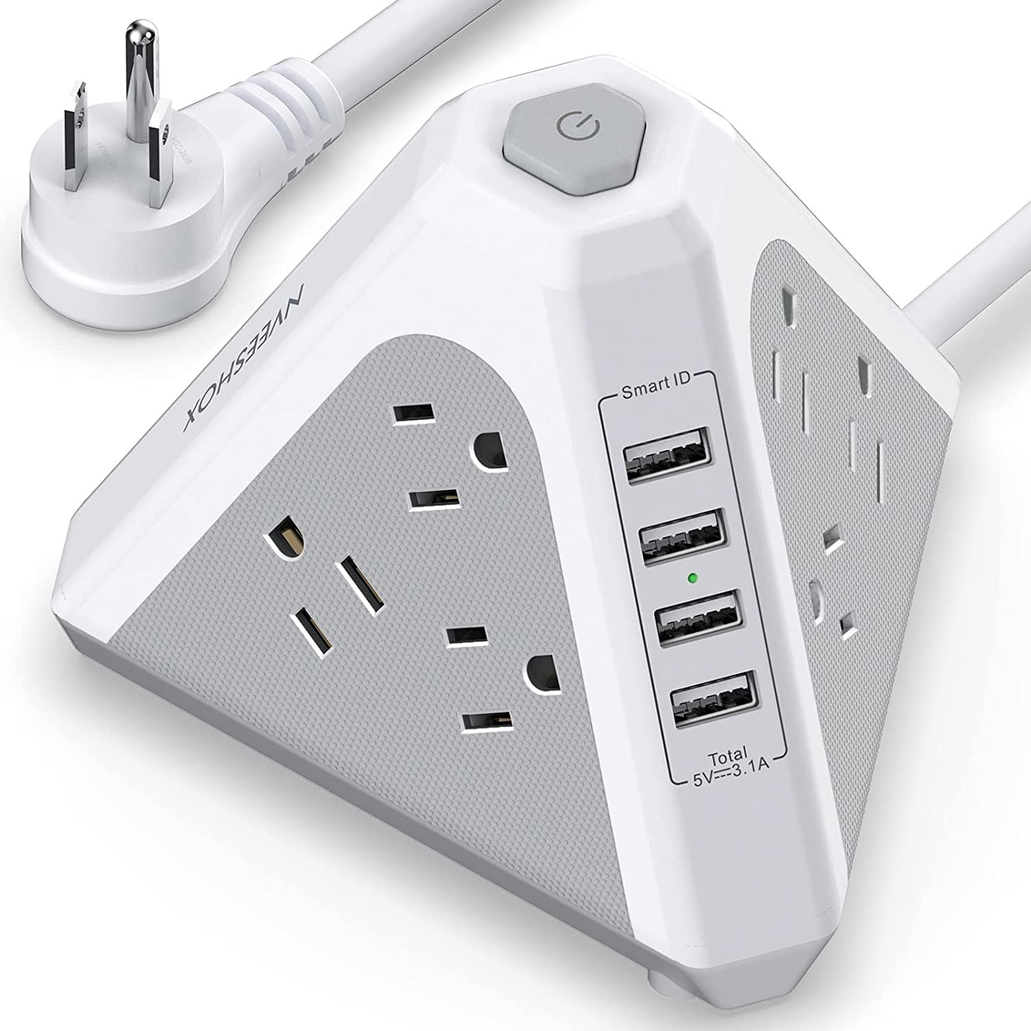 Power Strip Tower Surge Protector-9 Multiple Outlets 4 USB Charging Ports,3-Side