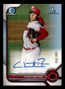 2022 Bowman Chrome Prospect Refractor #CPACRA Christian Roa Rookie Auto #/499