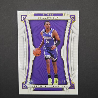 2022-23 Panini National Treasures De'Aaron Fox #97 Purple Parallel #03/10 SSP