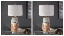 TWO MAGGIE XL 30 EARTHY RUST TWO TONE CERAMIC...