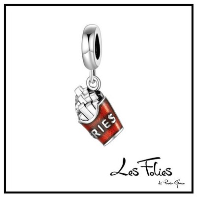 Charm Pommes Frites Anhänger 925 Silber - Les Folies