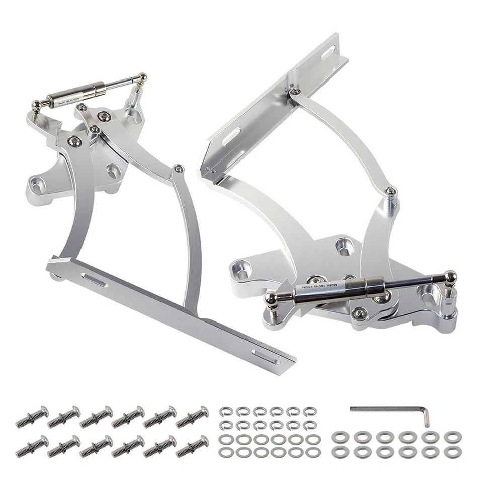 Kit de bisagras de capó Billet par lado izquierdo y derecho para Ford Mustang 1971-1973 plateado Foto 4 de 4