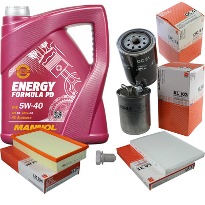 MAHLE Inspektionspaket 5 L MANNOL Formula 5W-40 für VW Caddy II Kasten 1.9 TDI