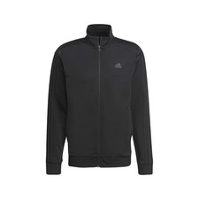 adidas Essentials WarmUp 3Stripes Track Jacket Mens Black Casual Athletic Outerw