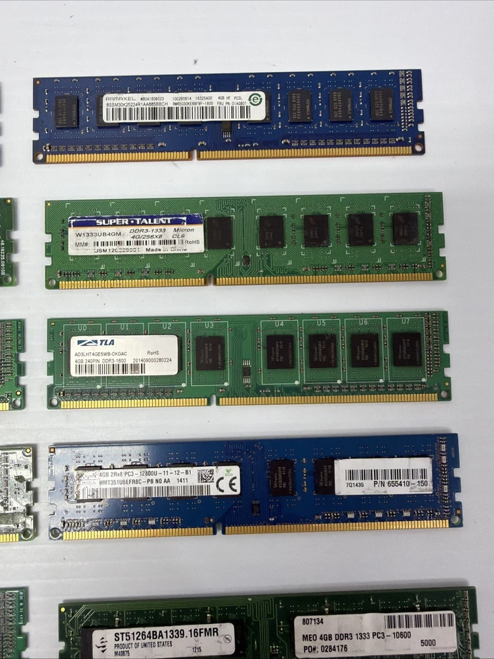 Lof of 17 pcs ddr 3 mixed speeds Check Pictures 4gb each Read - Image 3 of 4