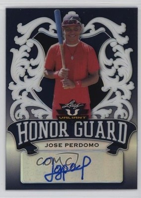 2021 Leaf Valiant Honor Guard Navy Blue /75 Jose Perdomo #HG-JP2 Auto 0p1q