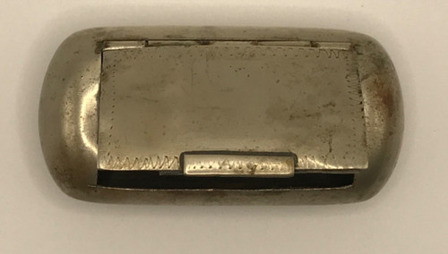 ANTIQUE SNUFF BOX ASHTRAY  CONTAINER PRIMITIVE TOBACCO METAL BOX (READ CONDITION