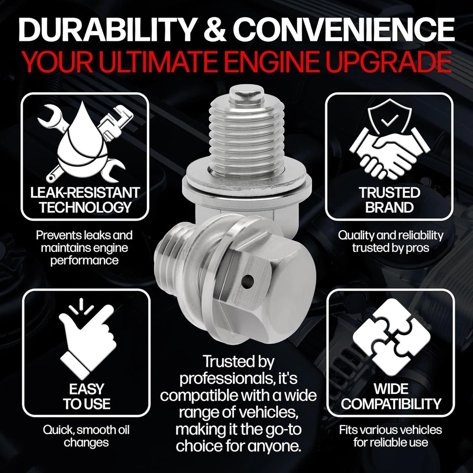 90009-R70-A00 Oil Pan Drain Bolt Plug & Washer For Honda Accord Civic Acura CL - Изображение 4 из 4