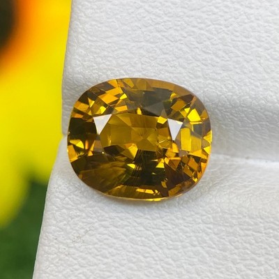 4.14ct Mali Garnet Natural Yellow Oval Faceted Cut Loose Gem From Sri Lanka