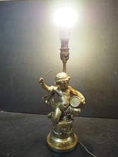 Wonderful True Vintage Gold/Gilt Putti Cherub Table Lamp 34cm