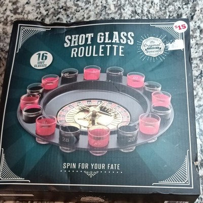 The Original FUN Workshop Shot Glass Roulette Casino Party Game w/ 16 Glasses