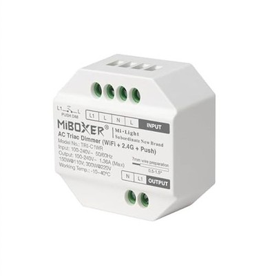 MiBOXER TRI-C1WR AC Triac Dimmer WiFi+2.4G+Push, WiFi Triac Dimmer