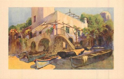 AK - Capri - Italien - Spiaggia Strand - Fischerboote & Architektur - Danesi Rom