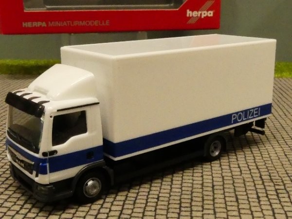 1/87 Herpa Man Tgl Koffer M. Ladebordwand Polizei Brandenburg Logistik 094504-image