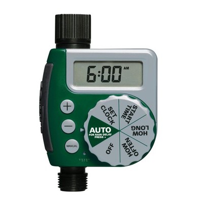 Hose Watering Timer 1 Outlet Battery Powered LCD Rain Delay Orbit Programmable