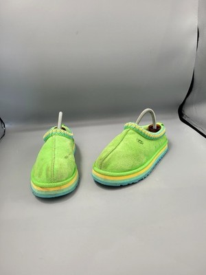 UGG Tazz Tasman Green Plateau Slides Hausschuhe Schuhe UK 3,5 EU 36,5 Neon Striped