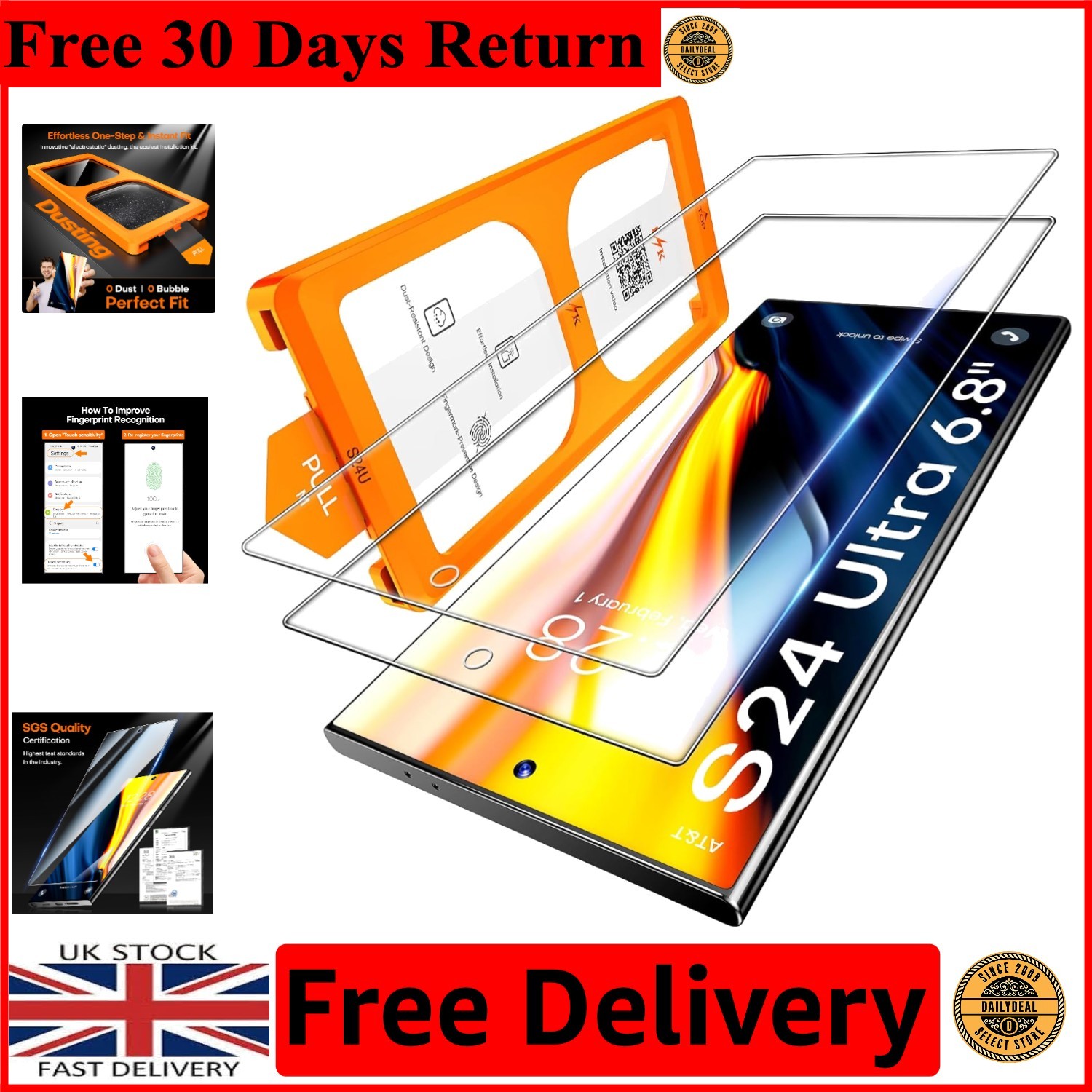 Samsung Galaxy S24 Ultra Tempered Glass Screen Protector