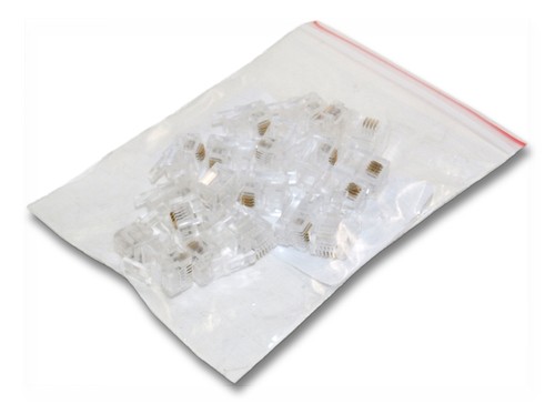RJ11 Modular Telephone Plug (6P4C 4 Conductor/2 Lines 20 Pack - 第 2/2 張圖片