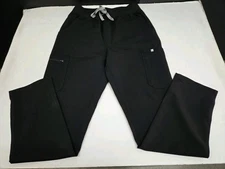 NWT FIGS Womens High Waisted Yola Scrub Pants Medium Tall Black 1000209 #8134