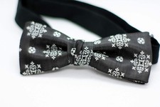 Fancy Black w/white Bowtie Adjustable Formal Wedding Party Necktie Bow Tie Tuxed
