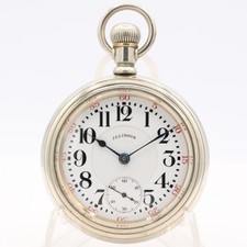 Antique 18s 1919 Elgin 17J Mechanical Open Face Pocket Watch Checkerboard Bridge