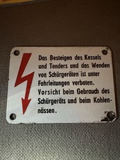 Emailschild Emailleschild Eisenbahn Lok Tender Original Reichsbahn Zug