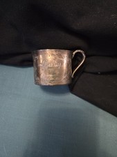 Vintage Silver Baby Cup Engraved Baby With Handle