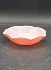 1 Vintage Hazel Atlas Crinoline Pink Ripple Milk Glass Berry Bowl Dish EUC.