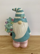 MR CHRISTMAS GNOME Ceramic Figurine Christmas Decor Lighted Tree 9 H WORKS