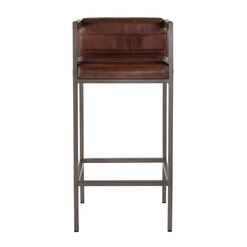 Butler Specialty Company Dennis 31 in. Seat Height Leather Accent Stool in Brown - Picture 3 of 7