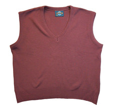 Vintage Jantzen Mens V Neck Sweater Vest Large Plum Mauve Knit Made in USA 90s