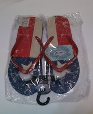 Montana West Women's Patriotic Stars Flip Flops - Red White Blue-SZ 8