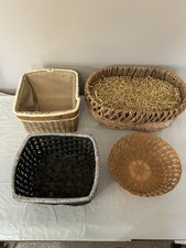 Lot Of 4 Wicker Baskets Various Sizes