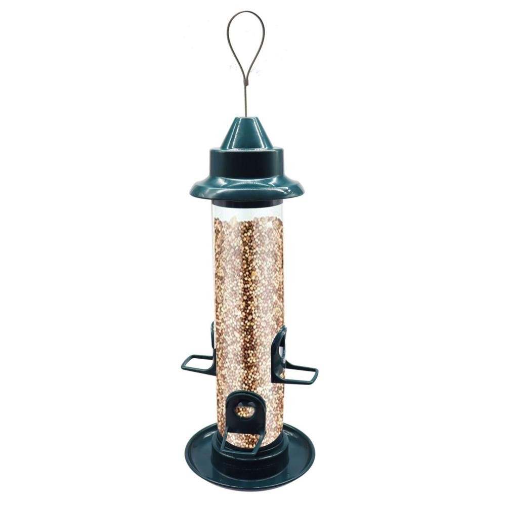 Hanging Bird Feeder 4 Ports Bird Feeders Plastic Tube Bird Feeding Station Bird